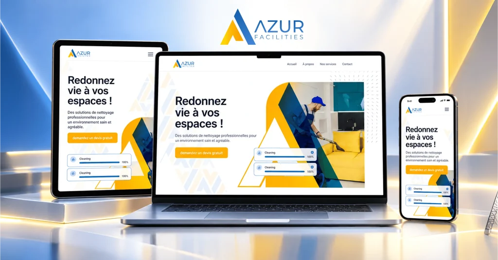 Site web et présence digitale d’Azur Facilities, entreprise de nettoyage professionnel à Casablanca