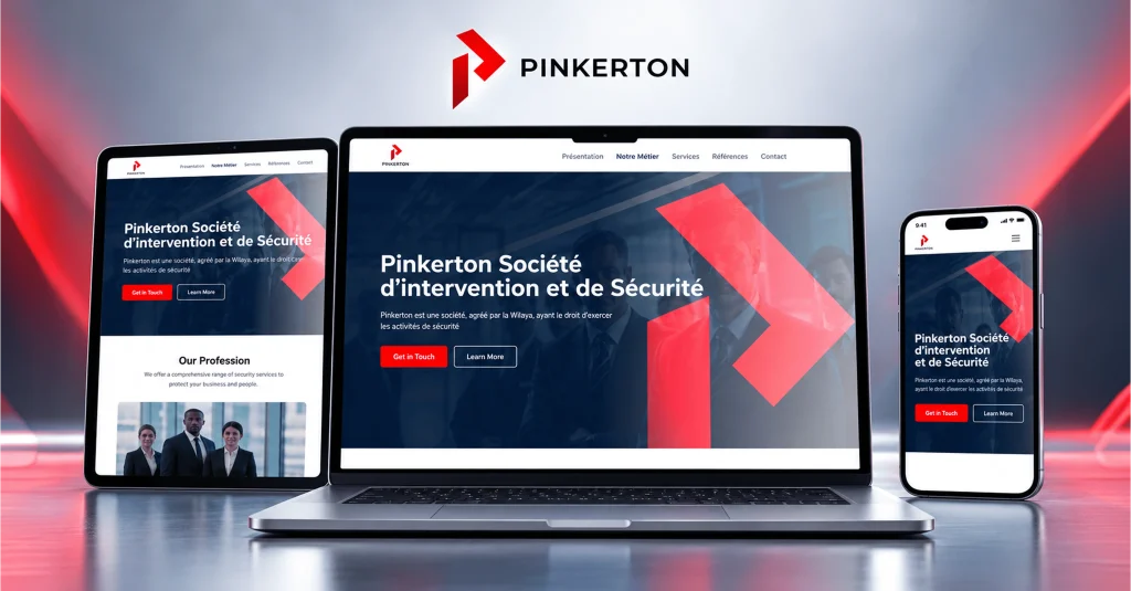 Site web Pinkerton Service de Sécurité dédié au gardiennage, à la surveillance et à la protection à Marrakech