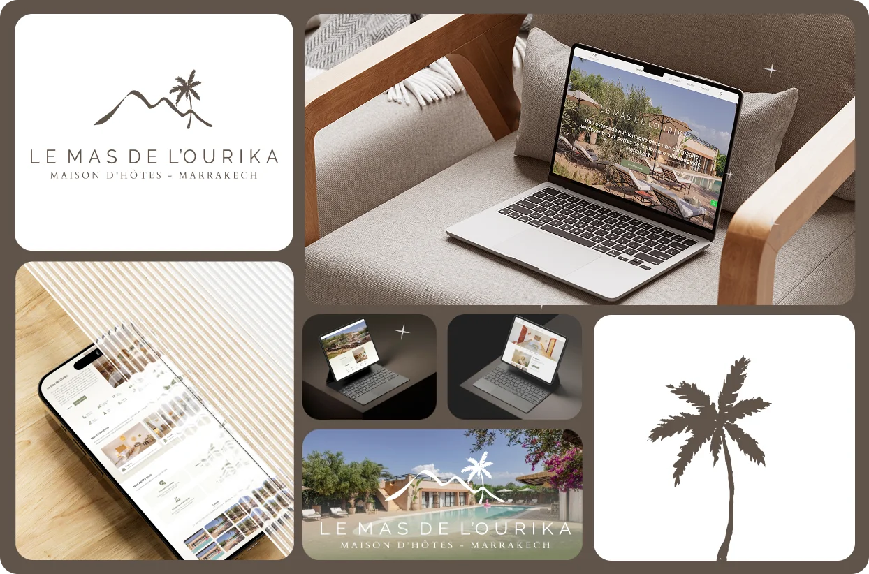Site web du Mas de l’Ourika, maison d’hôtes près de Marrakech